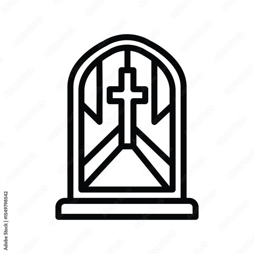 Obraz premium Stained Glass Window line icon , vector, pixel perfect, illustrator file 
