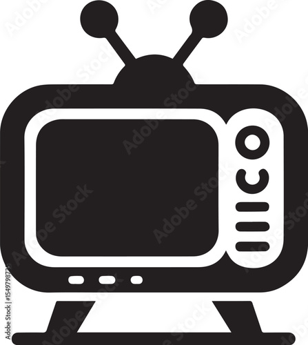 tv icon flat vector icon.