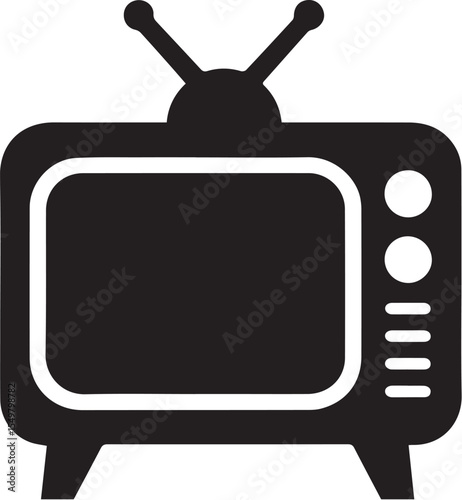 tv icon flat vector icon.