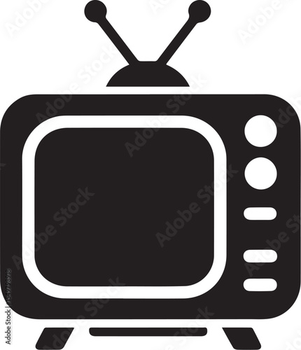 tv icon flat vector icon.