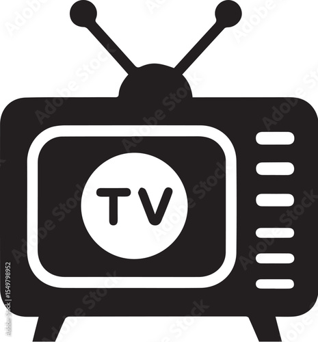 tv icon flat vector icon.