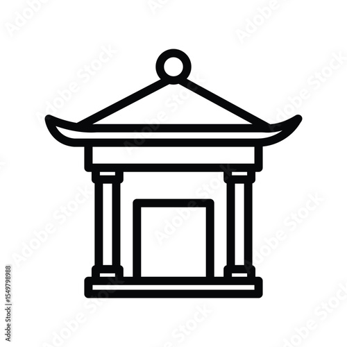 Themed Art Pavilion line icon , vector, pixel perfect, illustrator file 
