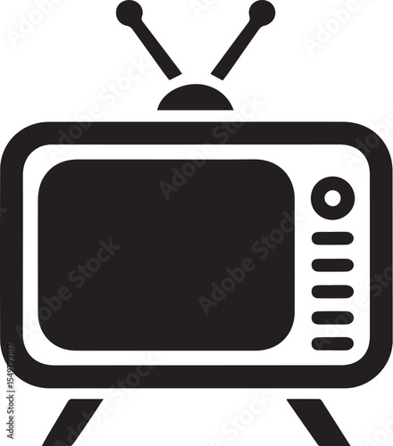 tv icon flat vector icon.