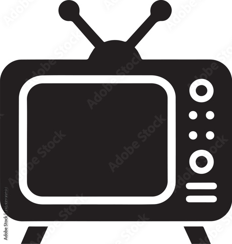 tv icon flat vector icon.