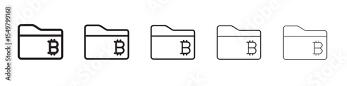 Folder bitcoin icon vector illustration isolated
