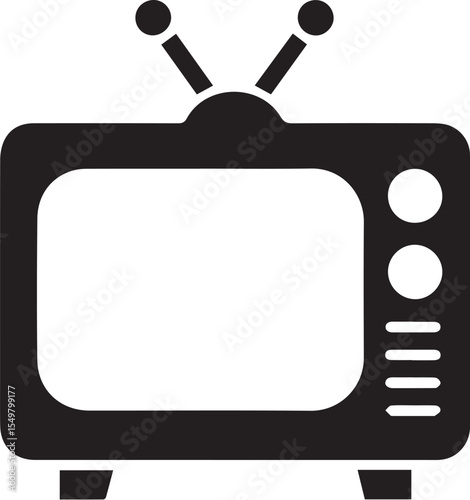 tv icon flat vector icon.