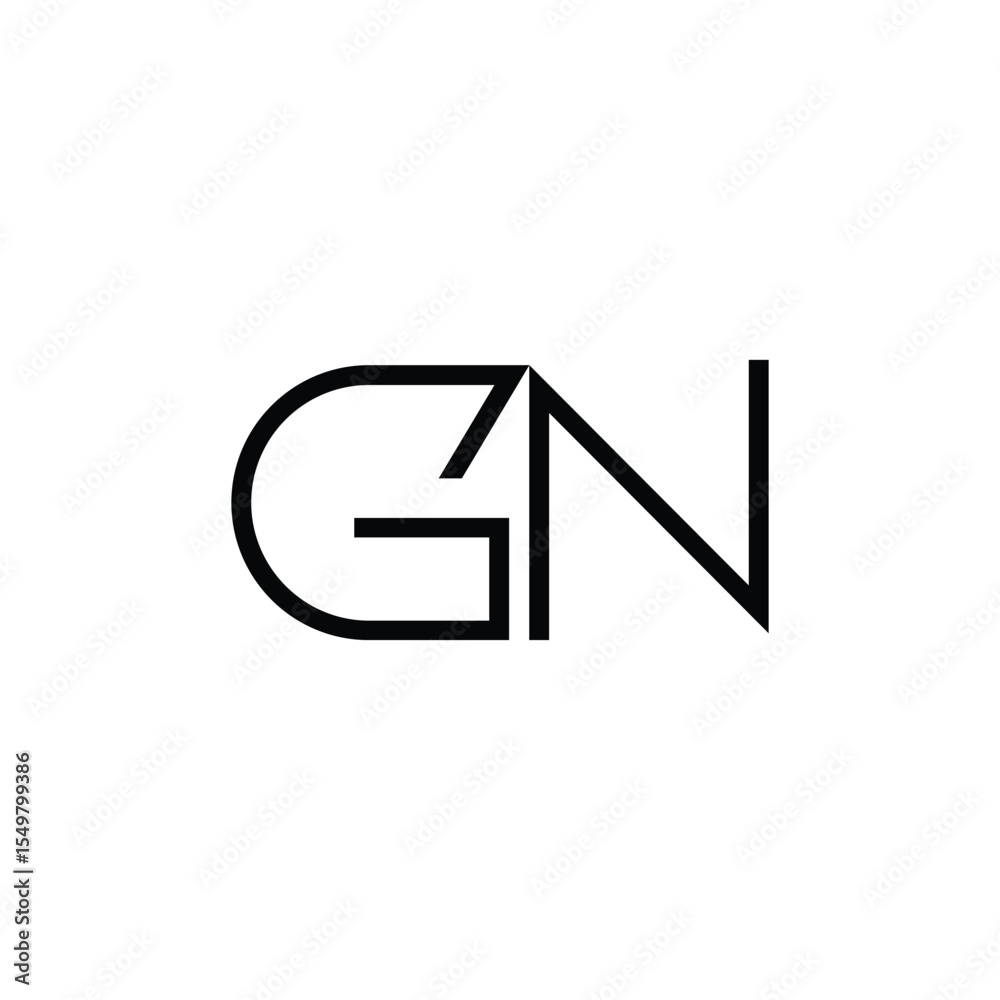 Minimal Letters GN Logo Design Minimal Letters GN Logo Design