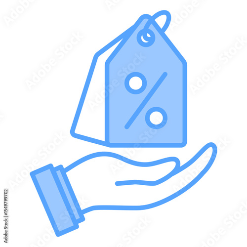 Discount Offer Blue Icon
