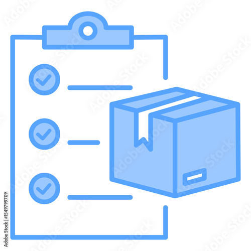 Delivery Check List Blue Icon