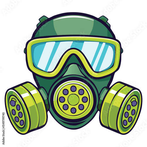 Sleek Respirator Icon in Flat Vector Format for Tactical and Hazard Protection

