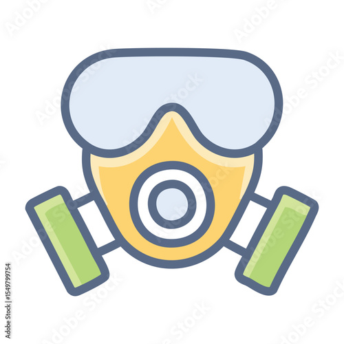 Digital Military Gas Mask Icon for Warfare, Security, and Defense Projects

