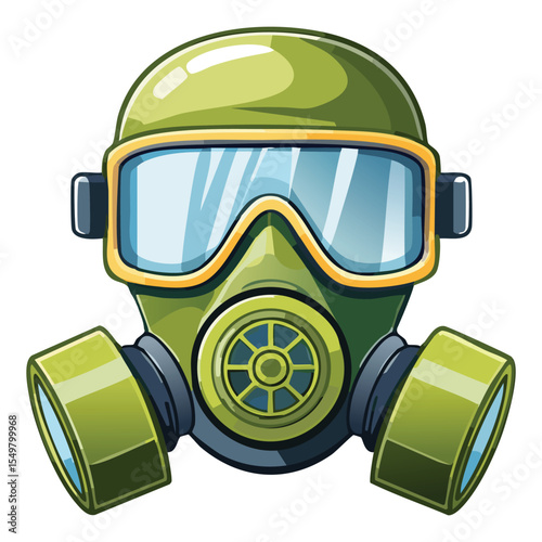 Modern Military Respirator Icon in Vector Style for Tactical and Defense Use

