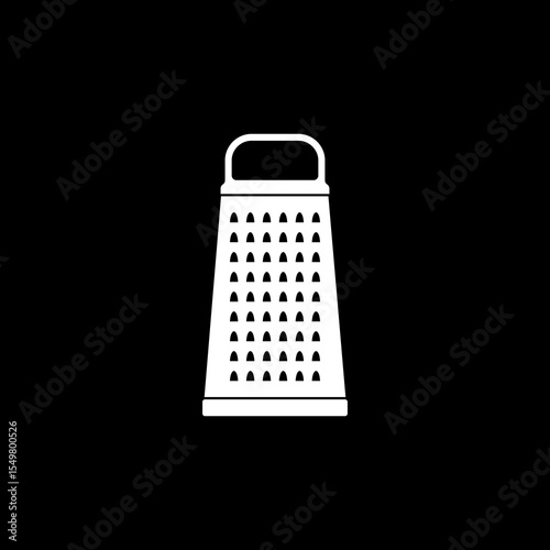 Kitchen grater icon isolated on black background