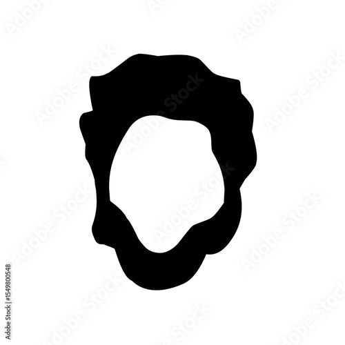 Illustration of men's hairstyles and beards. Flat design illustration of hair models. Illustration of men's hair and beard silhouettes
