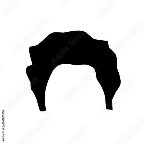 Illustration of men's hairstyles and beards. Flat design illustration of hair models. Illustration of men's hair and beard silhouettes
