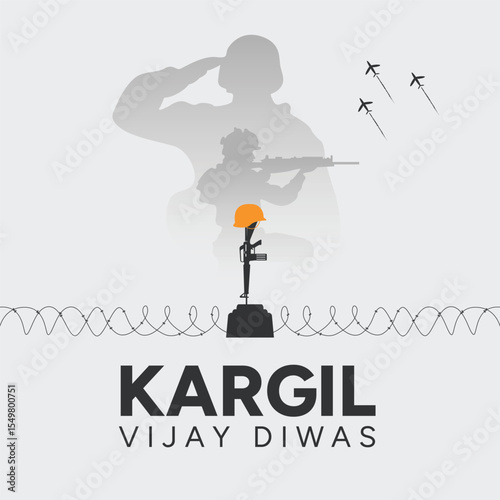 Kargil Vijay Diwas patriotic background with a military touch