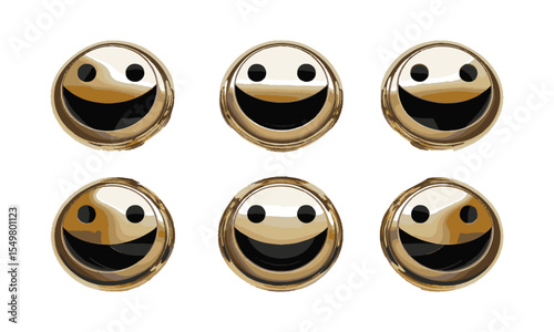 Modern vector illustration featuring a playful and minimalist composition of smiley faces, easily editable.