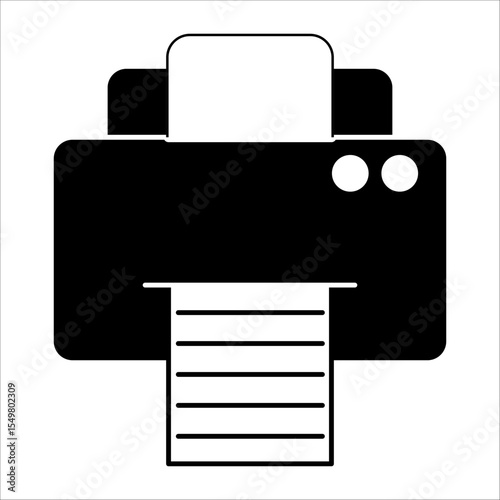 Flat printer icon in filled styles, minimalist vector design in EPS 10 format. Includes printing machine symbol with color fill, ideal for user interface, app, web, and off