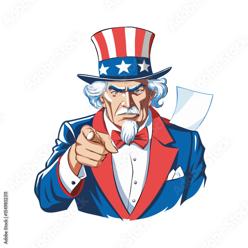 Uncle Sam pointing a finger forward with an intense look