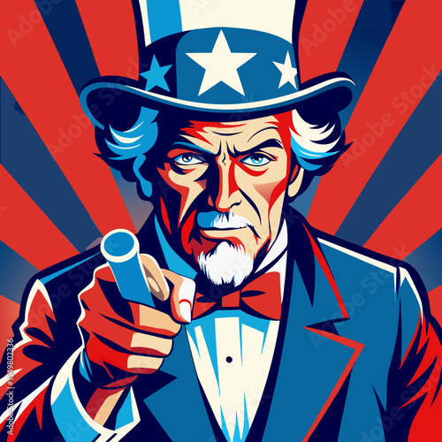 Uncle Sam pointing towards the viewer in bold American colors