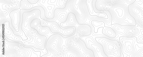 Abstract background wavy topographic line contour geography map. Seamless pattern and banner design. Modern and dynamic feel to topographic mapping vector illustration.