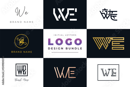 Initial letters WE Logo Design Bundle