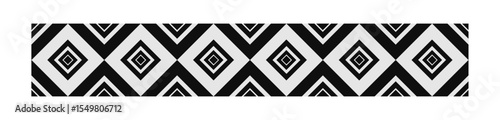 Repetitive geometric border using a grid of rhombuses and square forms in alignment.