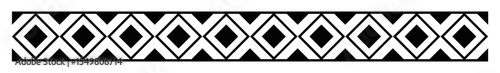 Abstract border composed of interlocked rhombuses and square shapes in a repetitive linear arrangement.