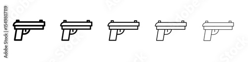 Gun with ammunition icon vector illustration isolated