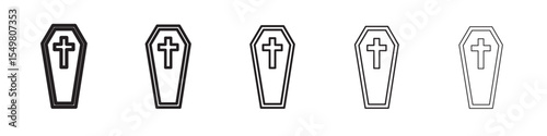 Halloween coffin icon vector illustration isolated