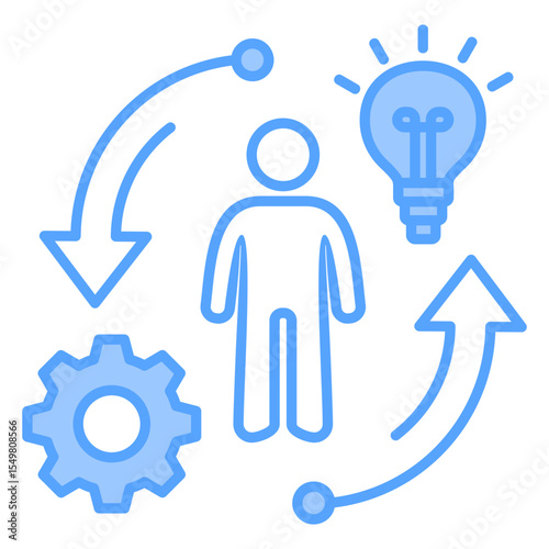Reskilling Blue Icon