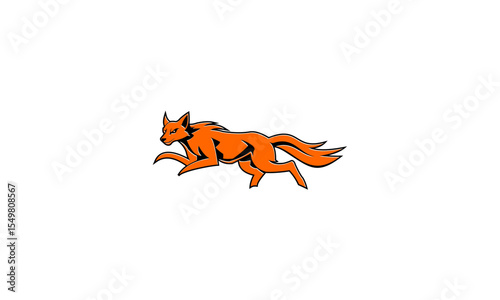 Running Fox Vector Mascot – National Wild Animal Symbol for Patriotism and Country Identity