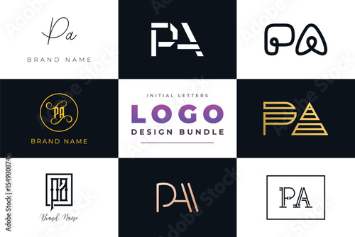 Initial letters PA Logo Design Bundle