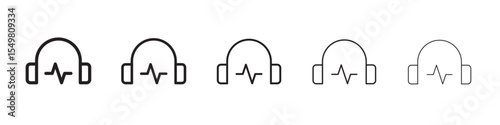 Headphone sound icon vector illustration isolated