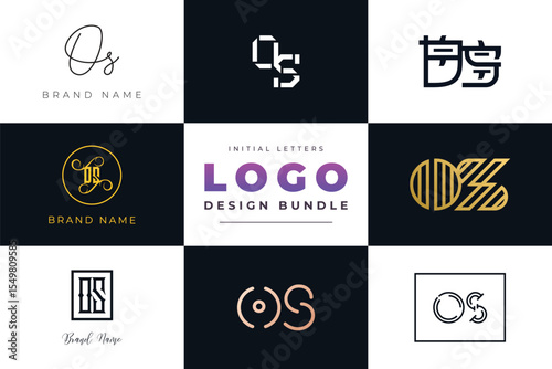 Initial letters OS Logo Design Bundle