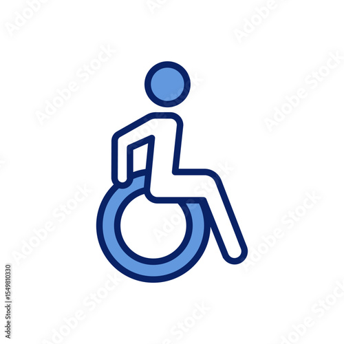 Wheelchair Push Icon Vector for Accessibility Design.