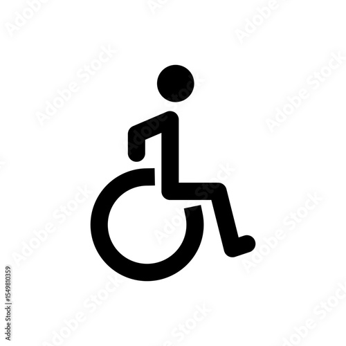 Wheelchair Push Icon Vector for Accessibility Design.