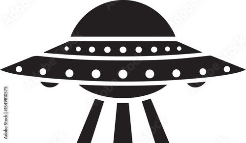 Ufo Silhouette of spaceship vector silhouette vector