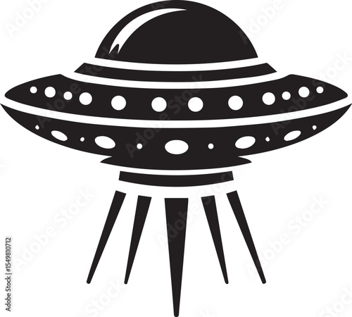 Ufo Silhouette of spaceship vector silhouette vector