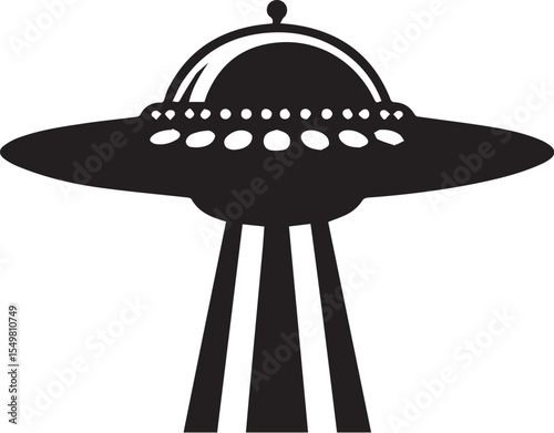 Ufo Silhouette of spaceship vector silhouette vector