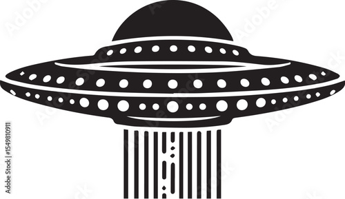 Ufo Silhouette of spaceship vector silhouette vector