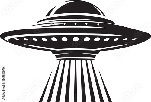 Ufo Silhouette of spaceship vector silhouette vector