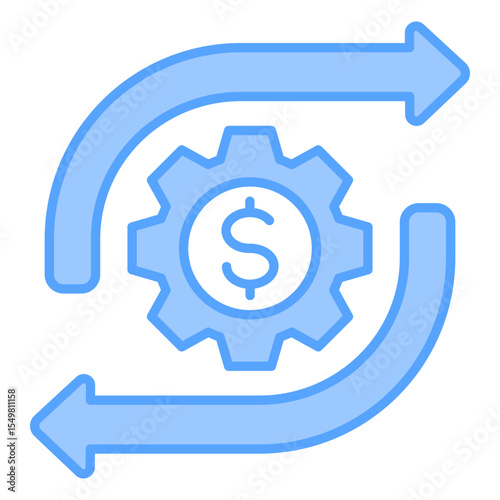 Cash Flow Blue Icon