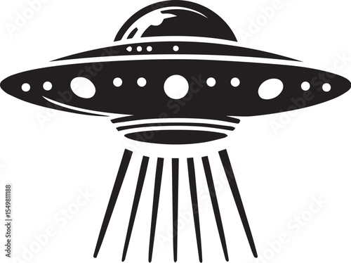 Ufo Silhouette of spaceship vector silhouette vector