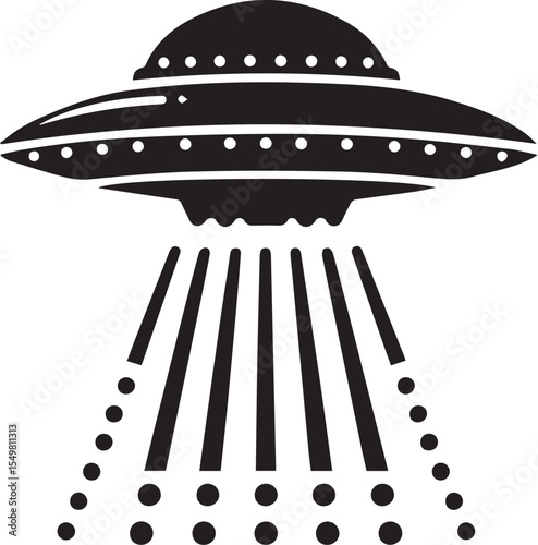 Ufo Silhouette of spaceship vector silhouette vector