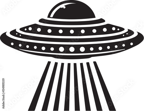 Ufo Silhouette of spaceship vector silhouette vector