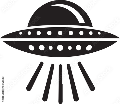Ufo Silhouette of spaceship vector silhouette vector