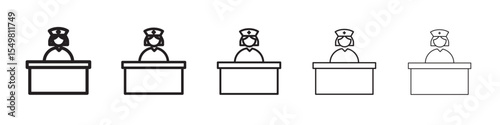 Hospital receptionist icon vector illustration isolated