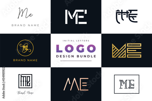 Initial letters ME Logo Design Bundle