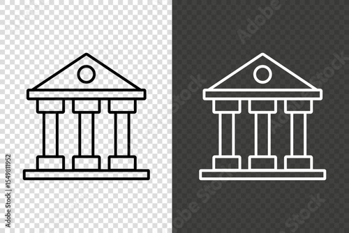 Bank linear icon. Simple bank line icon. Government building.Pixel perfect